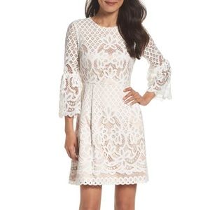 Eliza J White Bell Sleeve Dress